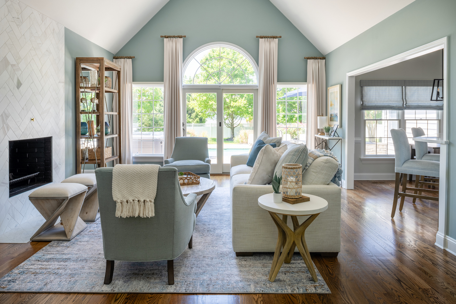 Beautiful living room decor with tons of colour and texture adding personality to the home.